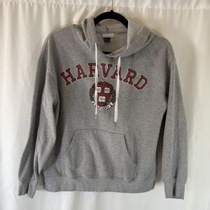 Harvard Hoodie Women's Small Grey Pullover Drawstring Pockets Forever 21